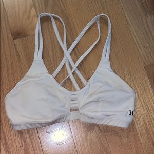 white hurley bikini top